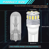Alopee 194 LED Bulb, Bright White 168 LED Bulb, 921 2825 LED for T10 W5W 175 501 Non Polarity Replacement for License Plate Light Tail Map Dome Door Trunk Light 18SMD 3014 Chips, DC 12-24V, Pack of 4